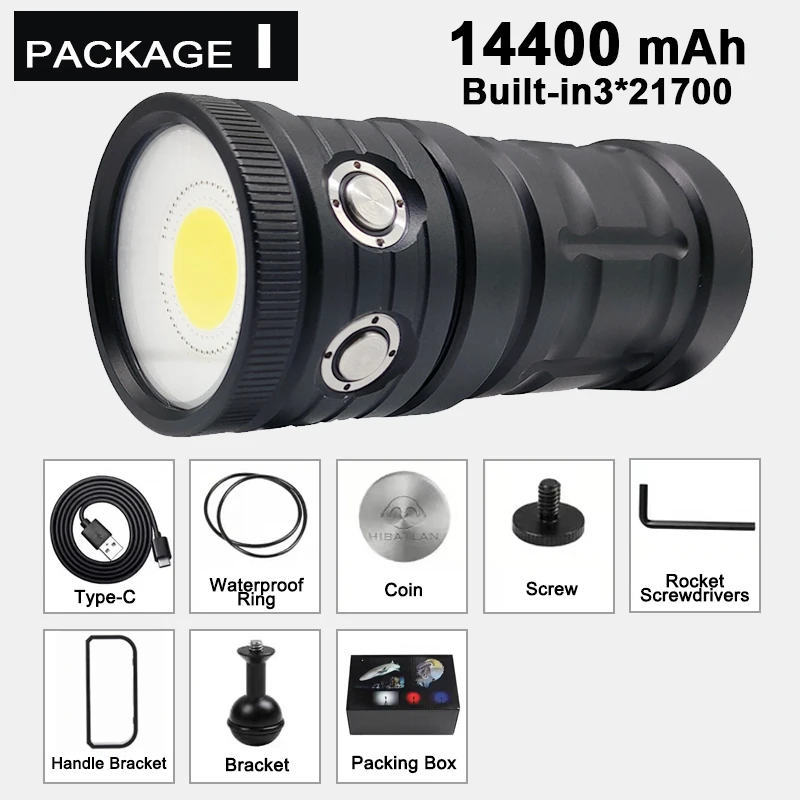300000LM Professional Diving Flashlight Portable IPX8 Waterproof Torch Lamp For Diving Scuba Underwater Hunting Lantern Fishing