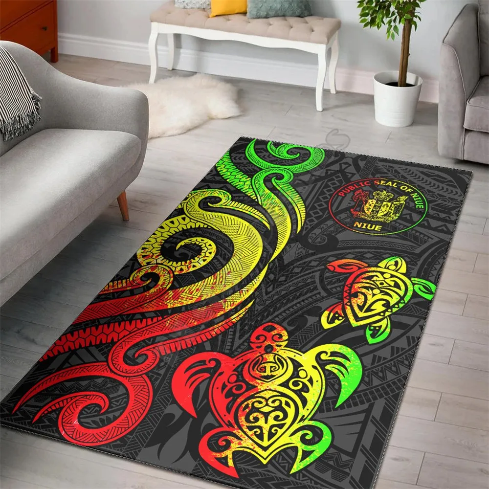 

Niue Area Rug - Reggae Tentacle Turtle 3D Printed Carpet Mat for Living Room Doormat Flannel Print Bedroom Non-slip Floor Rug