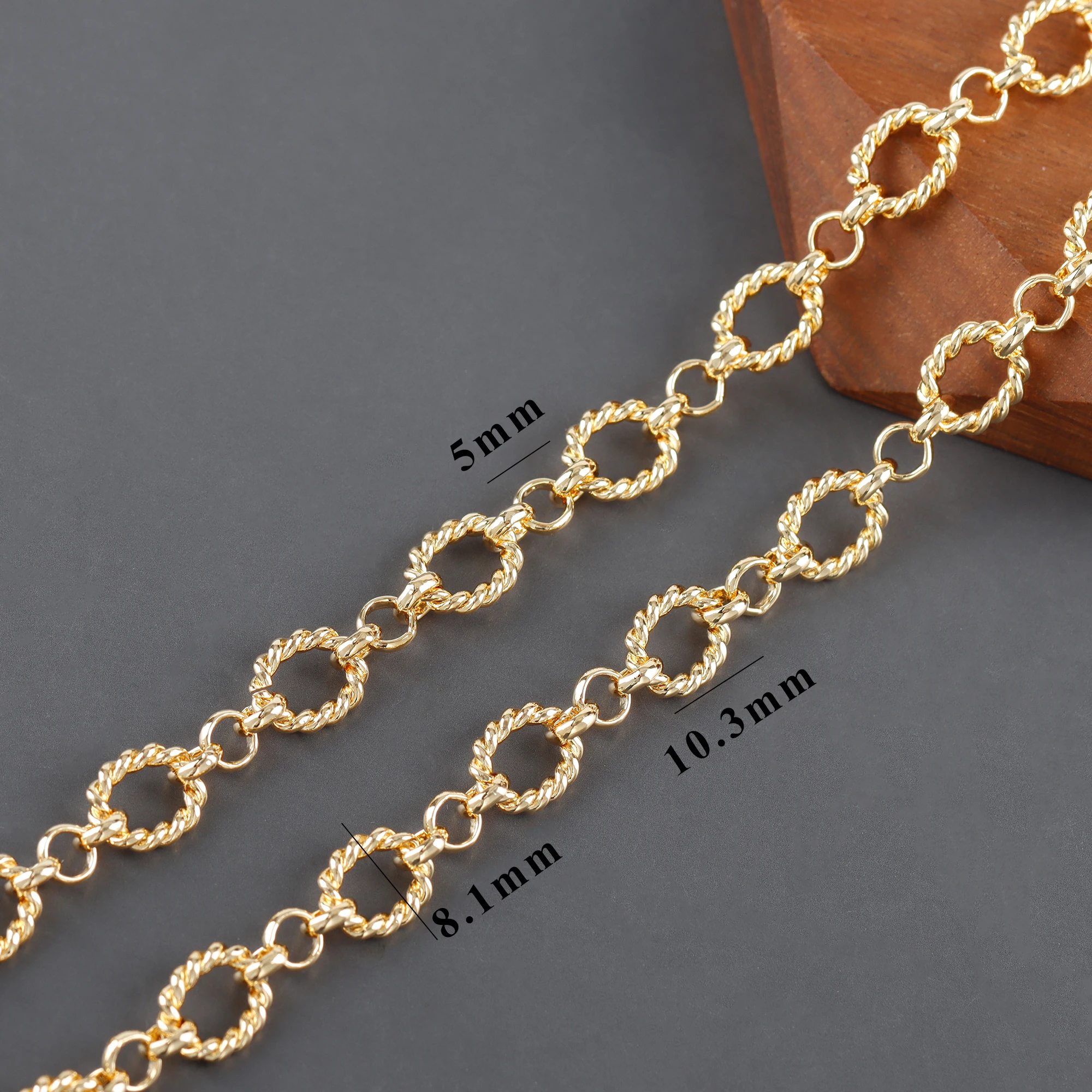 YEGUI C257,diy chain,18k gold plated,copper,rhodium plated,charms,jewelry finding,jewelry making,diy bracelet necklace,1m/lot