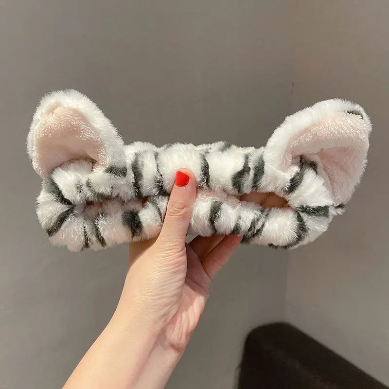 Japan And South Korea Cute Three-dimensional Cat Ears Headband Wash Face Headband Makeup Mask Tiger Cartoon Hair Accessories