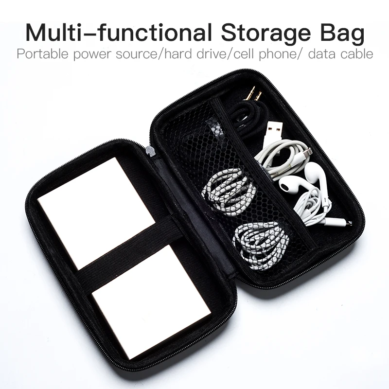 Vention Storage Case Power Bank Case Box for 2.5 Hard Drive USB Cable Headphone Case External Storage Carrying SSD HDD Case
