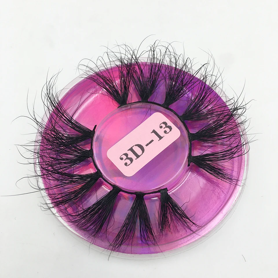 สีแดงไซเรนMink Eyelashesแต่งหน้า 25 มม.ขนตาขายส่งยาวยุ่งขนตาธรรมชาติMaquillaje 3D Mink Lashes