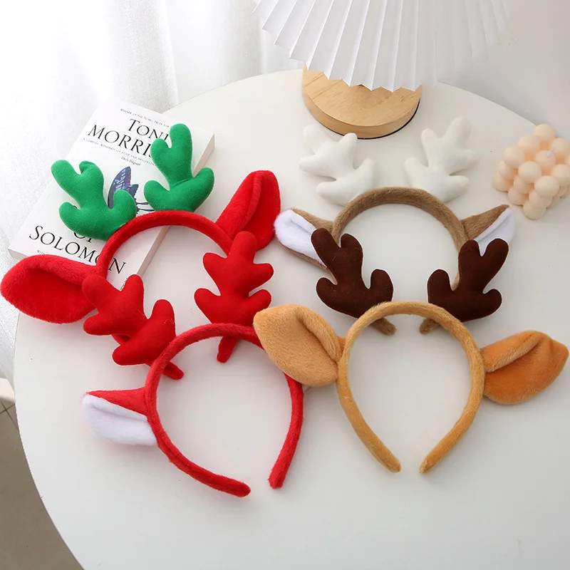 Nuovo anno donne renna corna cerchio di capelli natale carino bambini cartone animato cervo orecchie fascia copricapo per bambini Festival capelli