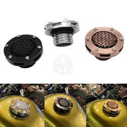 Tapa de depósito de combustible para motocicleta, accesorio con rosca derecha, malla, ventilación para Harley Sportsters XL, Dyna, Softail, Touring, Road King, 883, 1982-2020