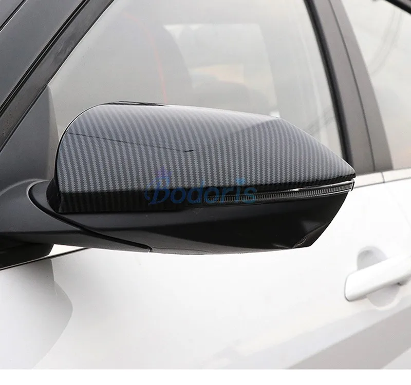 For Hyundai Elantra CN7 2020 2021 Carbon Fiber Look Side Rearview Caps Panel Mirror Cover Rear View Shells Overlay Accessories