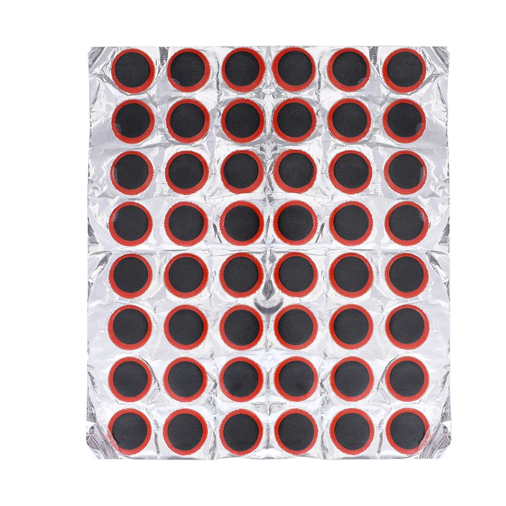 48pcs 25mm Square/Round Bike Tire Patch Bicycle Tyre Tube Puncture Repair Rubber Patches Set Inner Tube Repair Tool