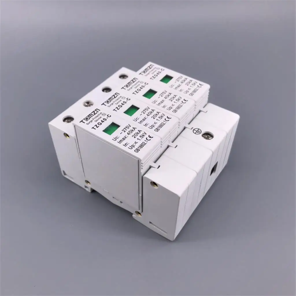 AC SPD 4P 20KA~40KA 275V House Surge Protector protection Protective Low-voltage Arrester Device