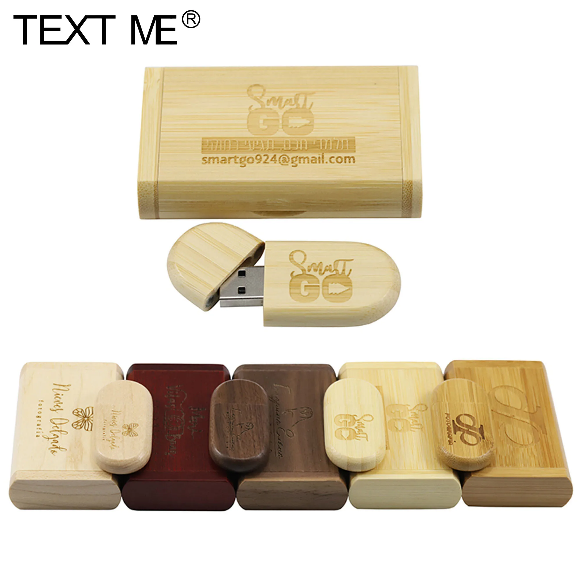 

TEXT ME wooden +box LOGO print usb flash drive usb 2.0 4GB 8GB 16GB 32GB 64GB photography gift