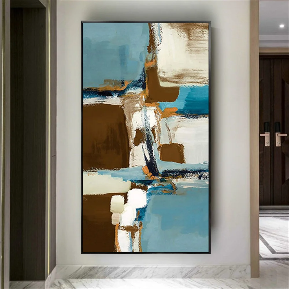 The Latest Design Thick Oil Texture Geometric Pattern Wall Art Modern Hand-Painted Oil Painting Abstract Home Decor Mural Sofa