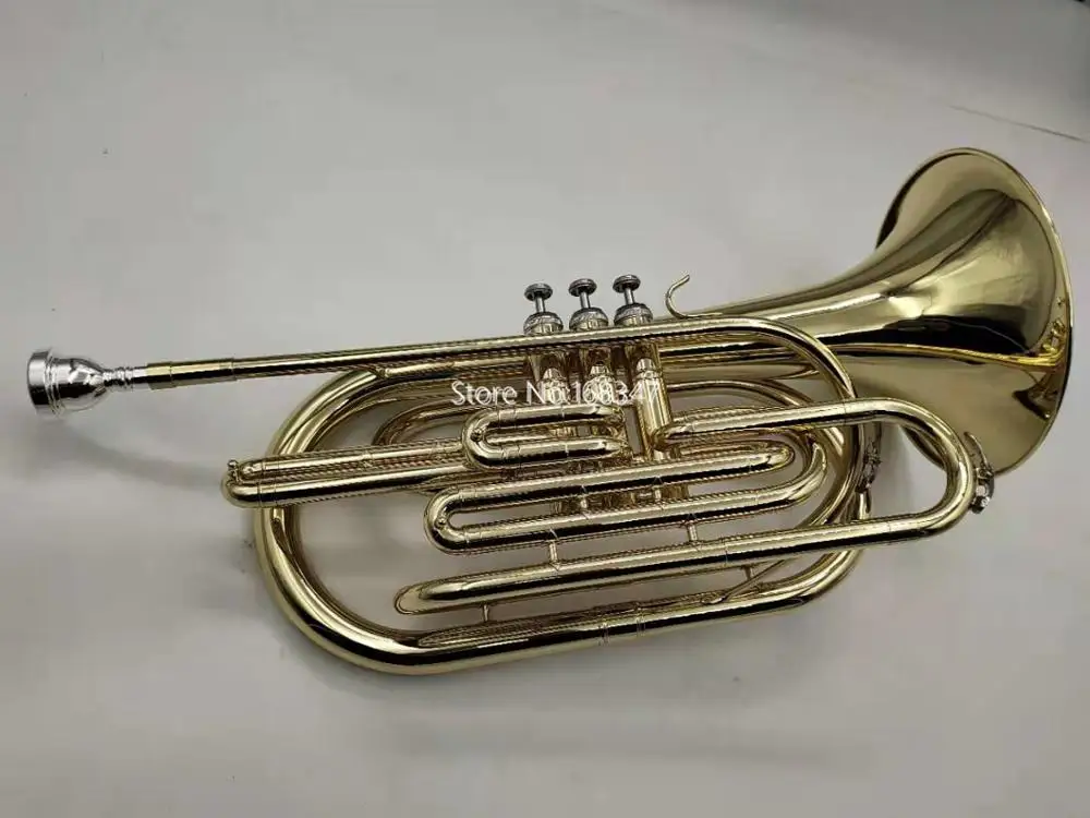 New Arrival  Bb Marching Trombone Brass Nickel Plated Professional Musical Instrument With Case Free Shipping