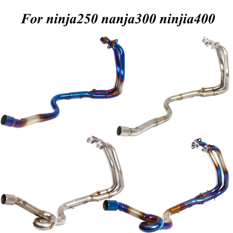 For Ninja250 for Nanja300 for Ninjia400 Motorcycle Exhaust Muffler Contact Middle Pipe for Ninja 250R 250 300 400 front pipe
