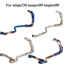 For Ninja250 for Nanja300 for Ninjia400 Motorcycle Exhaust Muffler Contact Middle Pipe for Ninja 250R 250 300 400 front pipe