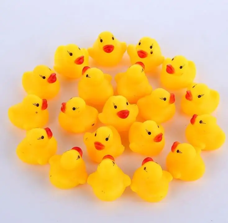 

2000pcs Wholesale 4*4*3cm Mini Yellow Rubber duck Pvc bath Small Duck Toy Children Swimming Beach Gifts SN921