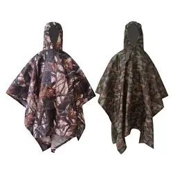 Outdoor Tactical Camouflage Cloak Portable Waterproof Raincoat Hunting Poncho With Storage Bag Hunting Camping Climbing Supplies