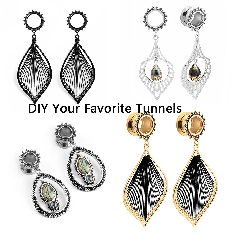 Casvort Screw Stainless Steel Retro Ear Gauges Stretcher Piercing Ring Tunnels Expander Plugs Pair Selling