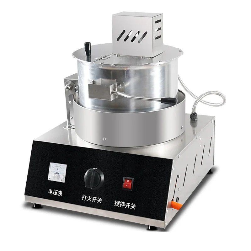 Commercial Gas Popcorn Maker Need connect storage battery 500g Capacity Oil Sugar Popcorn Machine