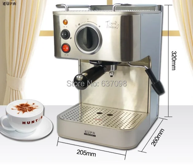 EUPA TSK-1819A stainless steel Household italian Coffee maker high pump steam pressure espresso cafe machine 1.6L 19Bar 220-240v