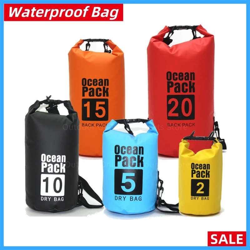 Outdoor Kayaking Waterproof Dry Backpack Water Floating Bag Roll Top Sack For Rafting Boating River Trekking Swimming Pool Kayak