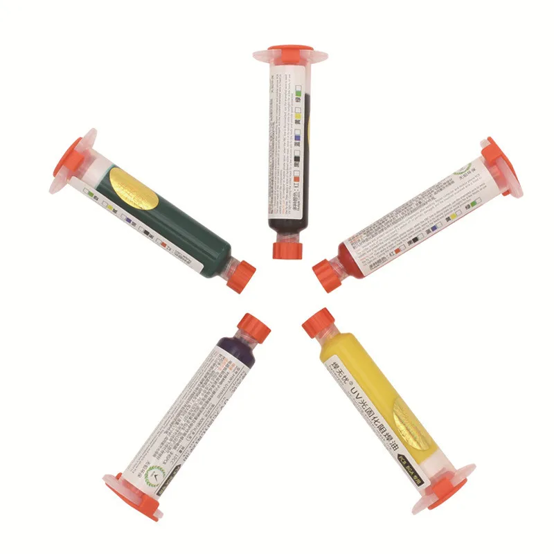 1pc UV Curable Solder Mask With Tip & Push 10CC For PCB BGA Circuit Board Protect Soldering Paste Flux Cream Welding Fluxes Oil