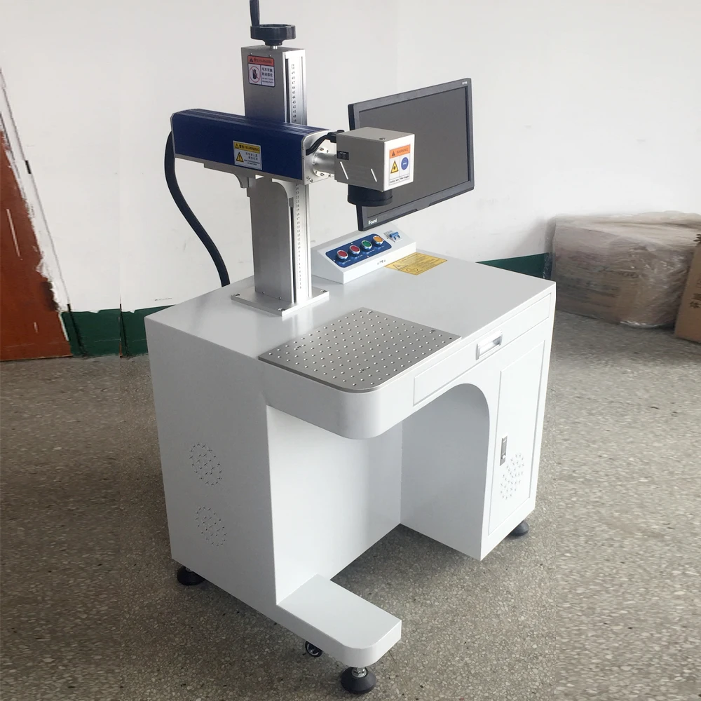 50W Raycus Fiber Laser Marking Machine for Metal Deep Engraving And Cutting Name Necklace Jewelry With Rotary