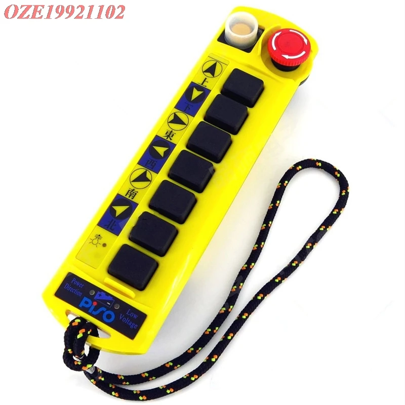 

1pc TX RX Single Beam Crane Wireless Remote Control 100M Distance AC 380V UP/Down/East/West/South/North/Latch/Jog Button