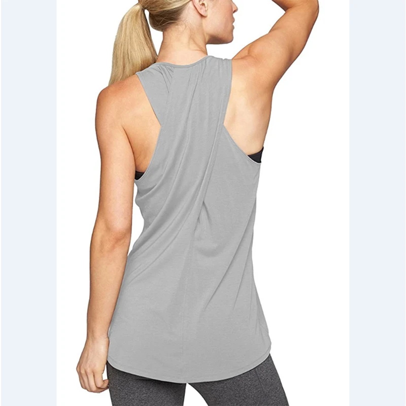 2024 New Women\'s Cross Back Yoga Shirt Sleeveless Racerback Workout Active Tank Top Gym sports vest Sleeveless shirt Fitness