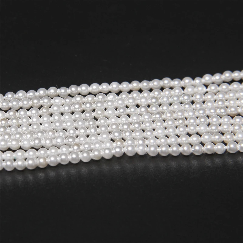 Wholesale 2mm/2.5mm Small Shell Beads Round White Imitation Seed Pearl Bead For Jewelry Making DIY Bracelet Necklace Rings 14"