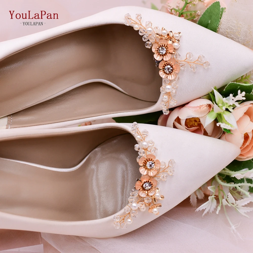 YouLaPan X48 Wedding Shoe Clips Alloy Floral Ladies Shoe Buckle Fashion Metal Shoe Buckle Clip for Woman High Heel Shoe Buckle