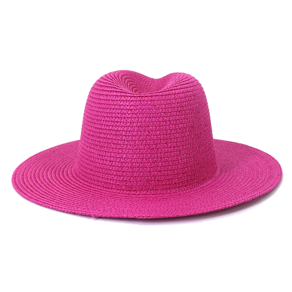 Großhandel Sun Hüte Männer Frauen Sommer Panama Breite Krempe Stroh Hüte Mode Bunte Outdoor Jazz Strand Sonnenschutz Kappe – Detail 29