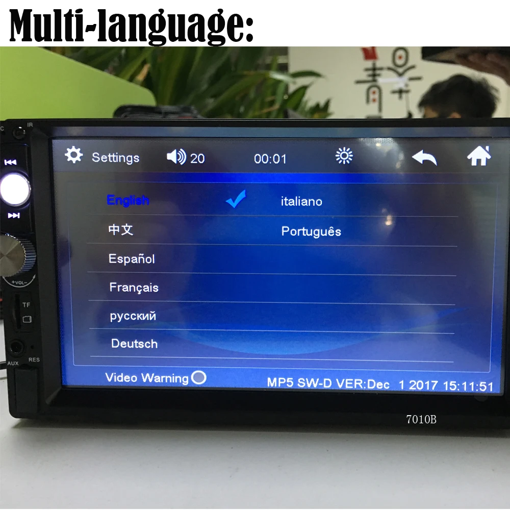 Podofo 2 Din Car Radios Bluetooth Autoradio HD Touch Screen FM Audio For Toyota KIA Car Stereo MP5 MP3 Multimedia Radio Player