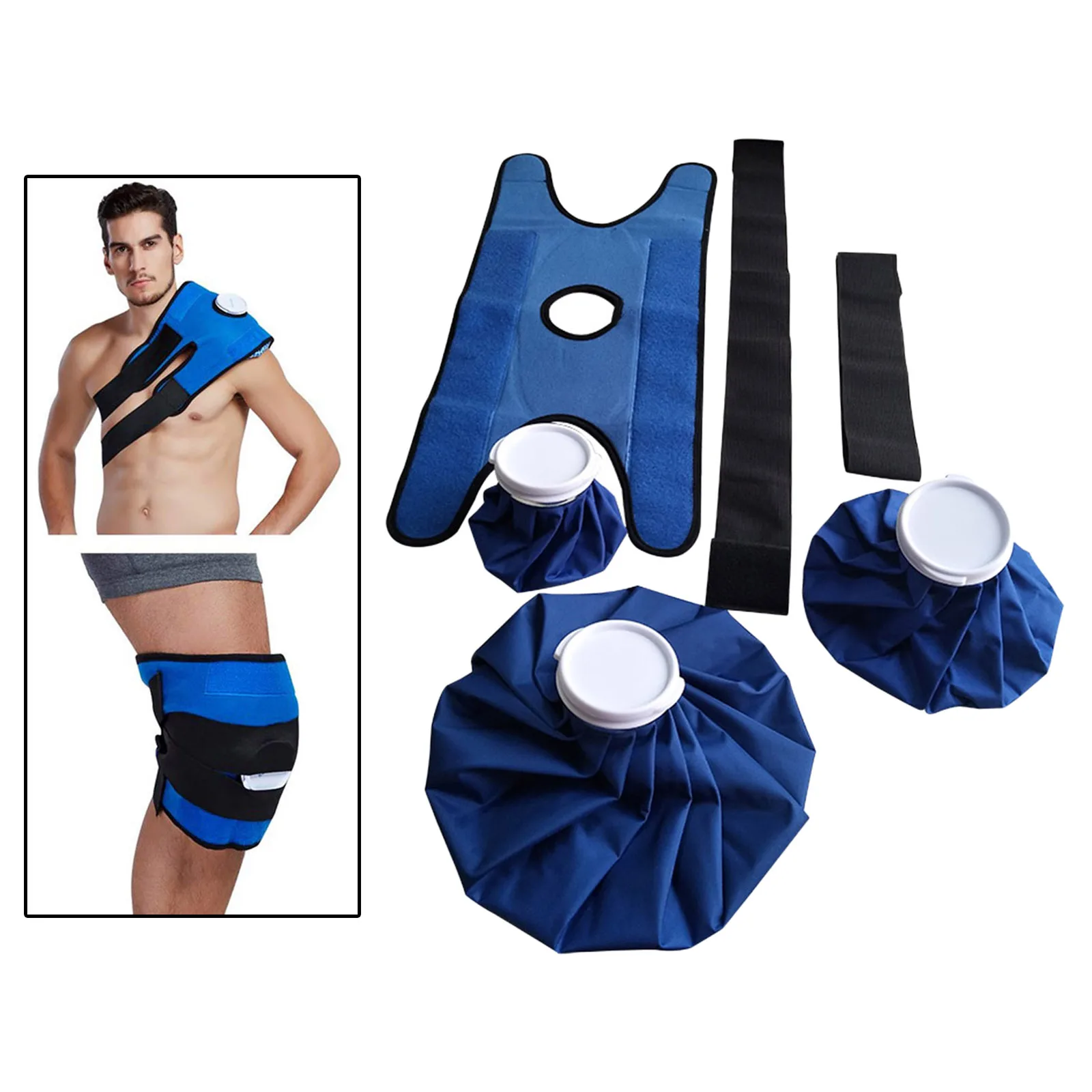 3 Packs Ice Bag with Support Flexible Wrap for Injuries Reusable Hot Water Bag for Hot is 50-60℃ Cold Therapy Shoulder Frozen