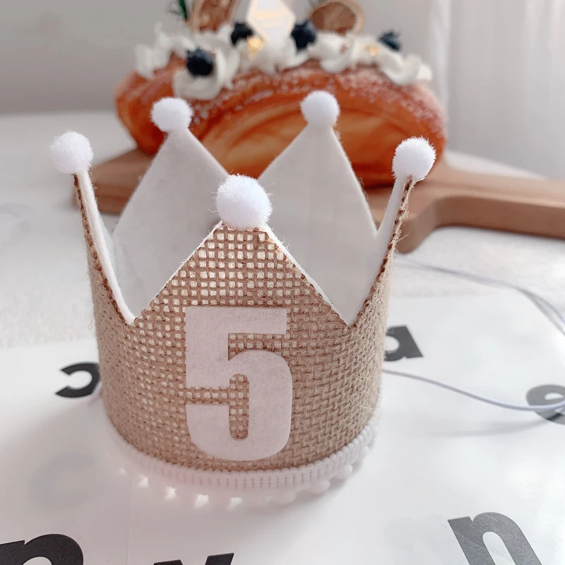 

Фетровая льняная шляпа корона для детского дня рождения