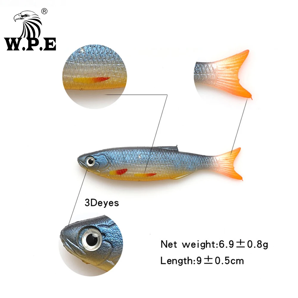 W.P.E Jig Head 90mm – Señuelo vinilo con ojos 3D - imagen 3