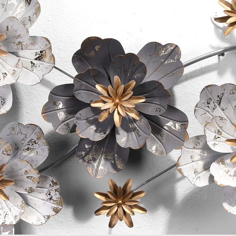 Nordic Iron 3D Flower Hanging Wall Decoration, Living Room Decor, Sofa Background Art Hanging, Metal Pendant, Luxury Home Decor