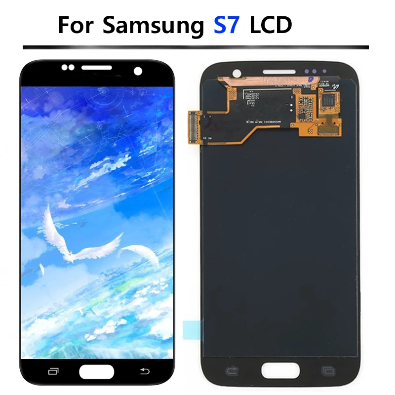 Pantalla S7 para SAMSUNG GALAXY S7 G930F G930A pantalla LCD MONTAJE DE digitalizador con pantalla táctil piezas de repuesto