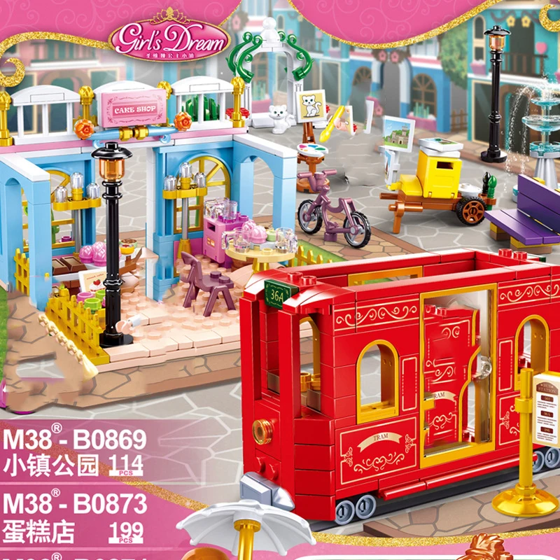 

Princess house friends for girls holiday ship wedding party building blocks food shop store street garden carriage boat city