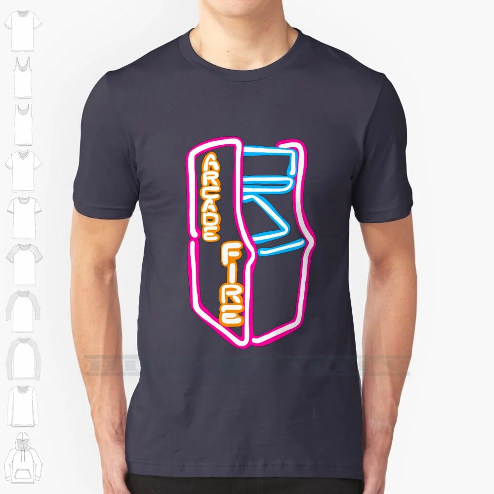 Arcade Fire Neon Lights Camiseta, Jogo Queima Os Subúrbios Que Existimos, Michael Vocais de Guitarra, Baixo de Bateria, 100% Algodão