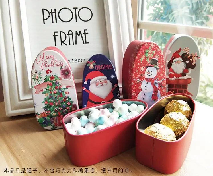 

New!24pc/lot Christmas Candy Tin Box Tin gift package HandMade biscuit box Chocolate case Christmas Storage box