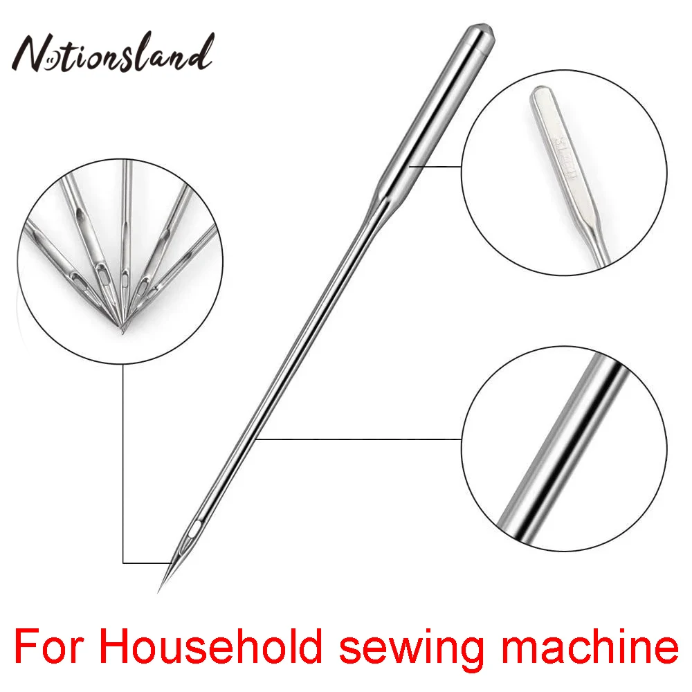 10/20pcs Silver Sewing Machine Needles Ball Point Head 70/10 80/12 90/14 Jeans&General Home Stainless Steel Sewing Needles