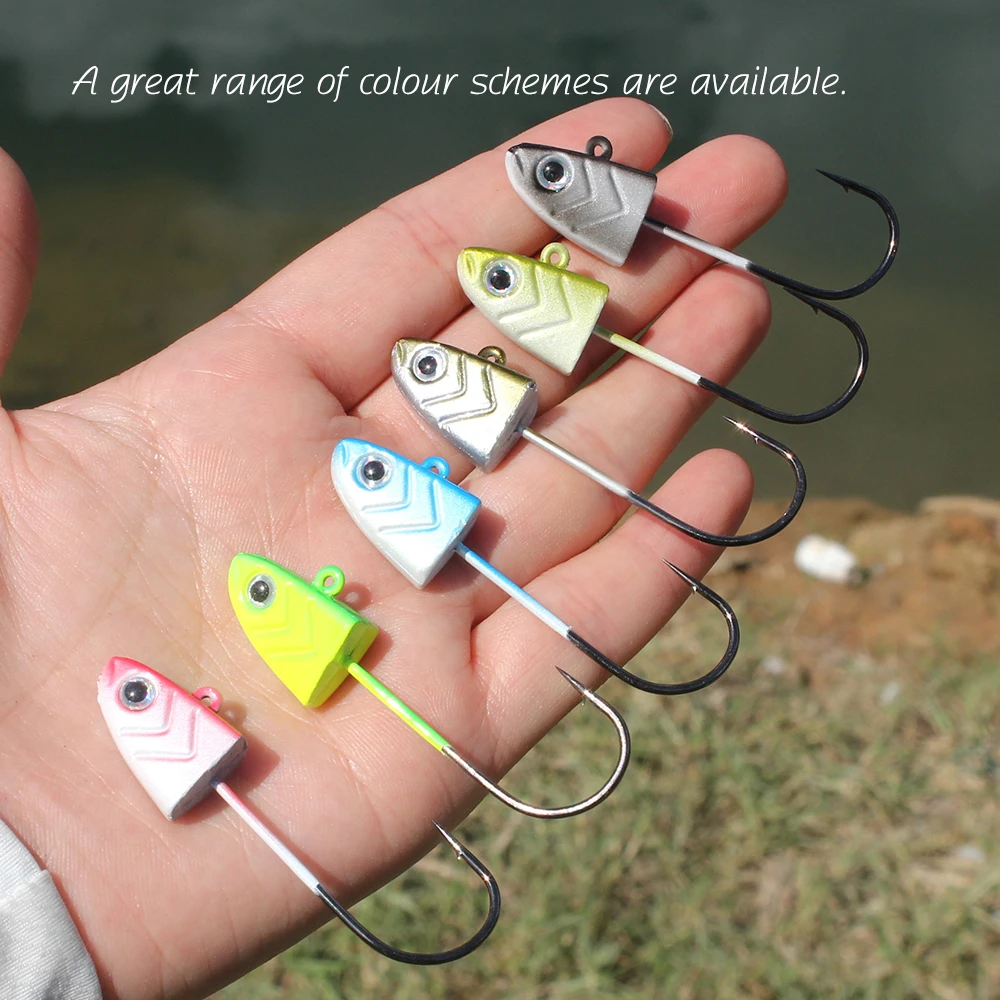 FISH KING 1pack Minnow Jig Head Fishing Hooks 5g 12g 25g Soft Lure Hook Jigging Artificial Bait Silicone Bait Fishing Tackle