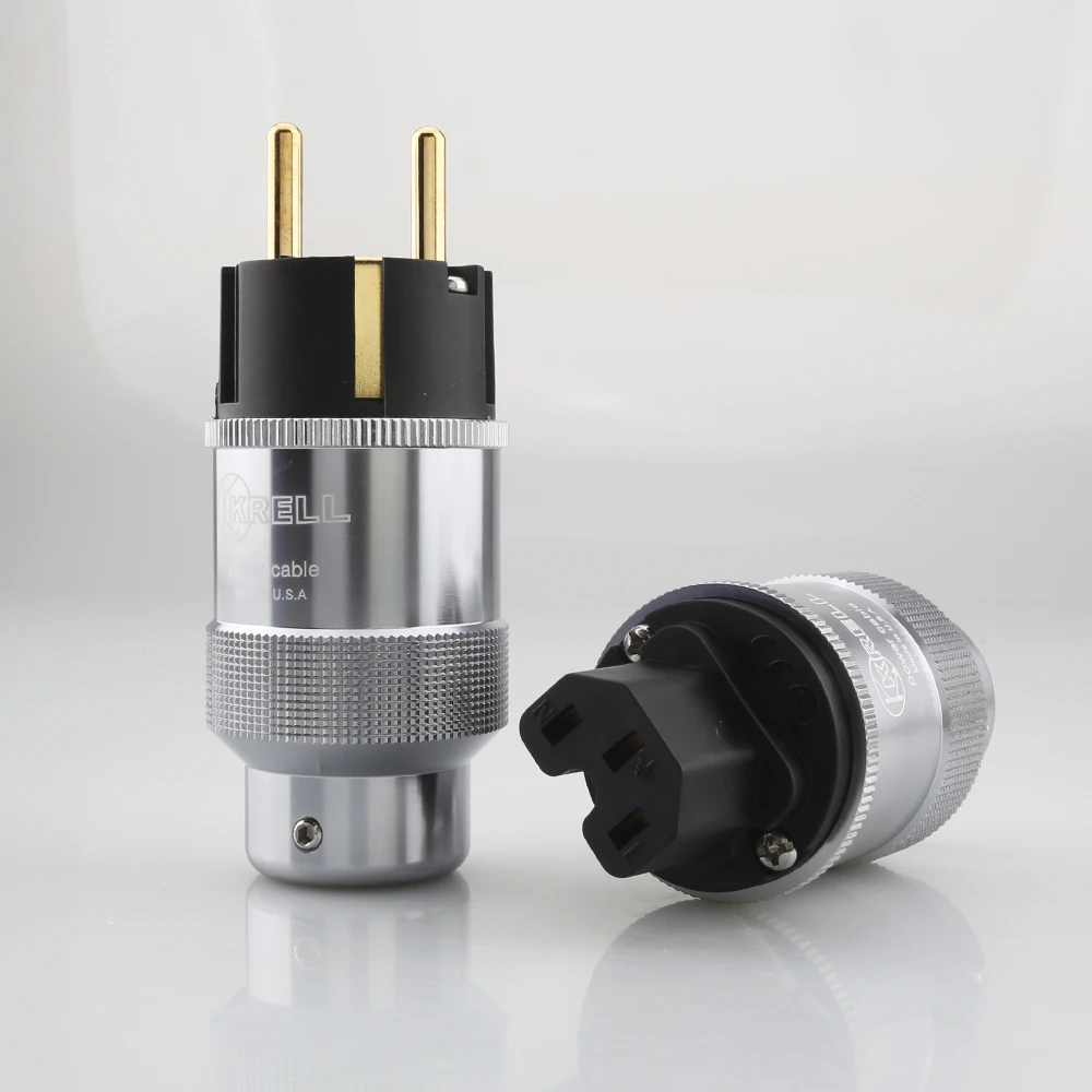 ペアハイエンド Krell ゴールドプレート Eu の電源プラグ IEC オーディオ Hifi Ac 電源コードのプラグオーディオマニアのための DIY 電源ケーブル