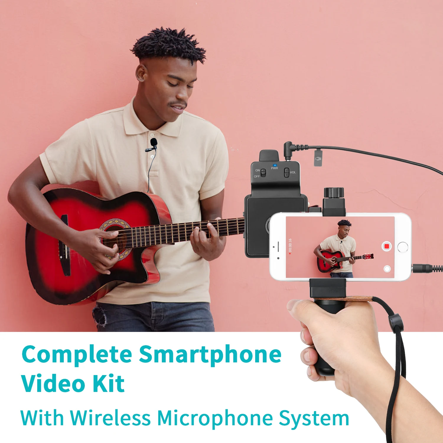 Kit Video completo per Smartphone seven SmartCine W1/W2 con sistema microfonico Wireless per l'intervista della produzione di pellicole ENG/EFP