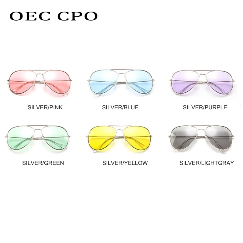 Moda occhiali da sole pilota di colore trasparente donna uomo designer di marca rosa blu lenti occhiali da sole uomo donna occhiali da esterno O644