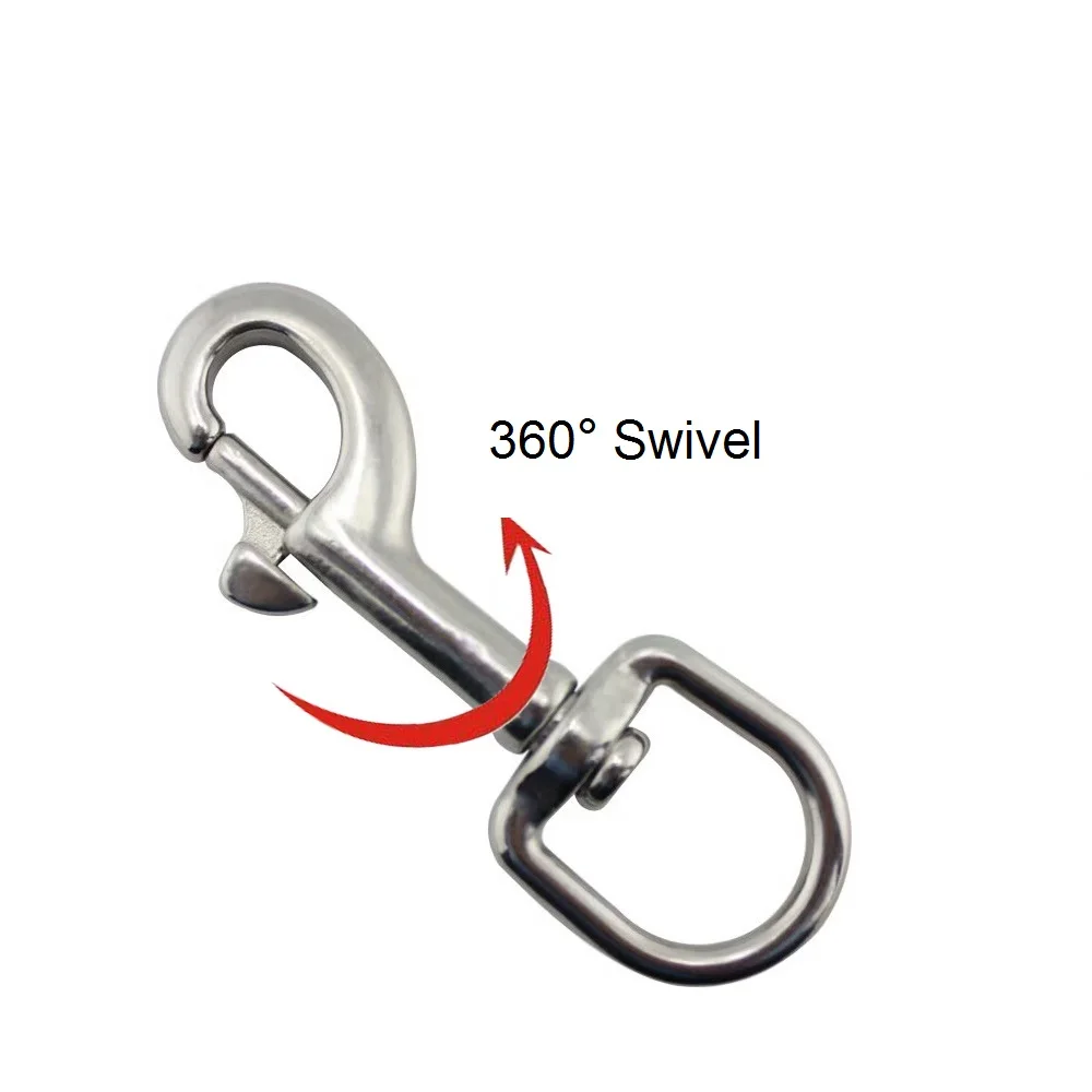 10PCS Stainless Steel 316 Oval Single End Swivel Eye Bolt Snap Hook 65mm 72mm For Dog Leash Sucba Diving