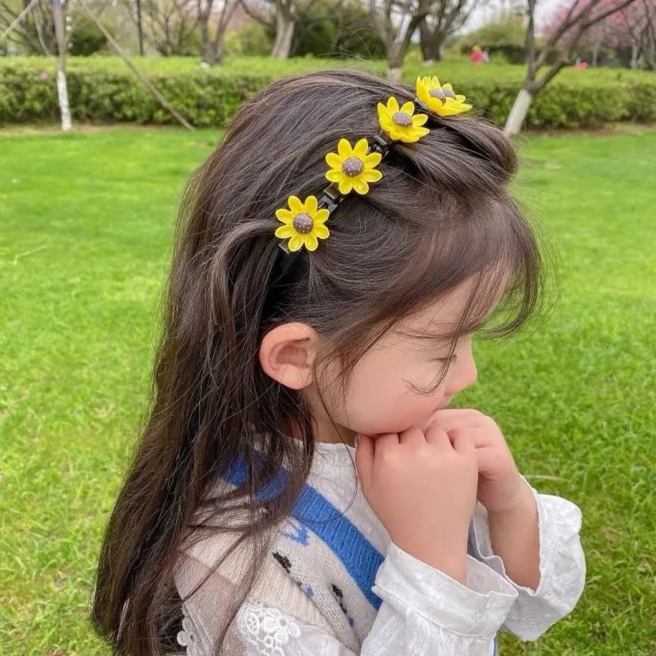 2021 New Children\'s Sweet Cute Flower Cartoon Braided Hair Band Hairpin Jewelry Girl Accessories Headwear