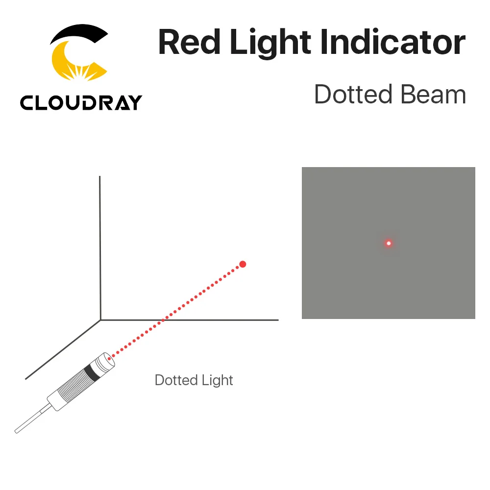 Cloudray Red Dotted Beam Light  650nm 5V Infrared Adjustable Laser Module Locator + Adapter for Fiber Marking or Cutting Machine