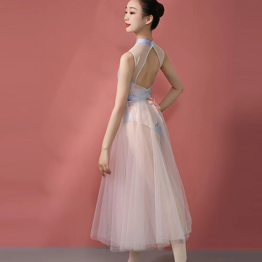 Ballet Tutu Women Romantic Tutu for Dancing Dance Skirt Lyrical Tulle Tutu Ballet Ballerina Dancewear Long Contemporary Skirt