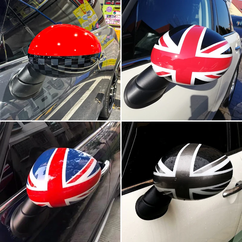 Tampas do espelho retrovisor do carro, Shell exterior, a bandeira preta, Mini Cooper One S, JCW, F54, F55, F56, F57, F60, 2015-2019, 2 PCes pelo