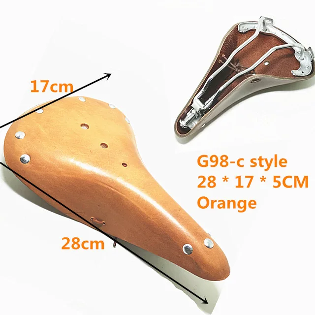 Retro Traditionelle Nieten Design Kuh Leder Sattel Rennrad Vintage Klassische Sitz MTB Kissen Fahrrad Radfahren Kissen Mit Seil – Detail 13
