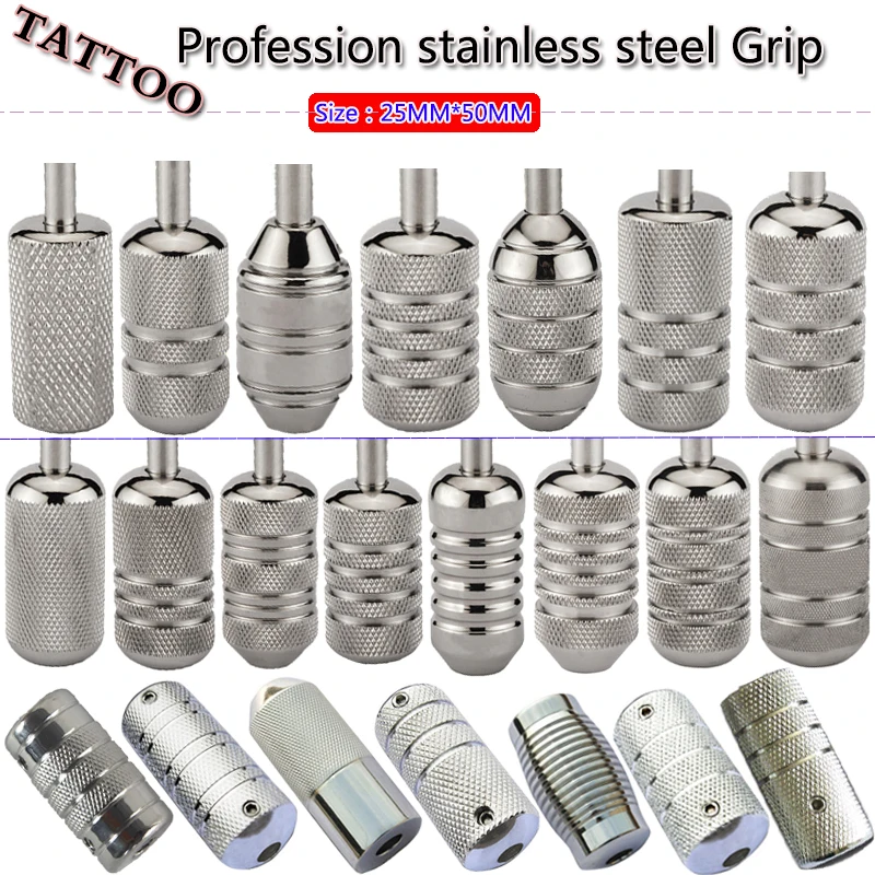 25MM profession Stainless Steel 306 Tattoo Grip Tattoo Machine Grip Diameter Tattoo Grip More styles to choose